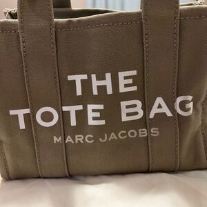 Marc Jacobs slate green canvas tote